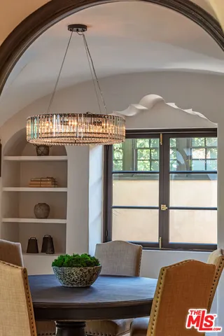 a living room with a couch and a table