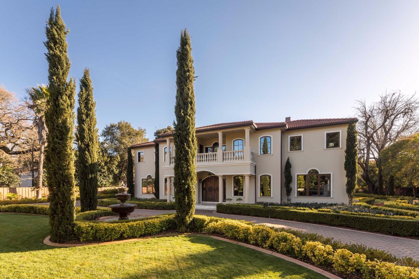 84 Nora Way Atherton, CA 94027 - Photo 34 of 37 a front view of a house with a yard