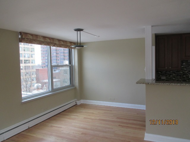 336 West Wellington Avenue, Unit 604 Chicago, IL 60657 - Photo 4 of 9 a view of an empty room with a window and wooden floor