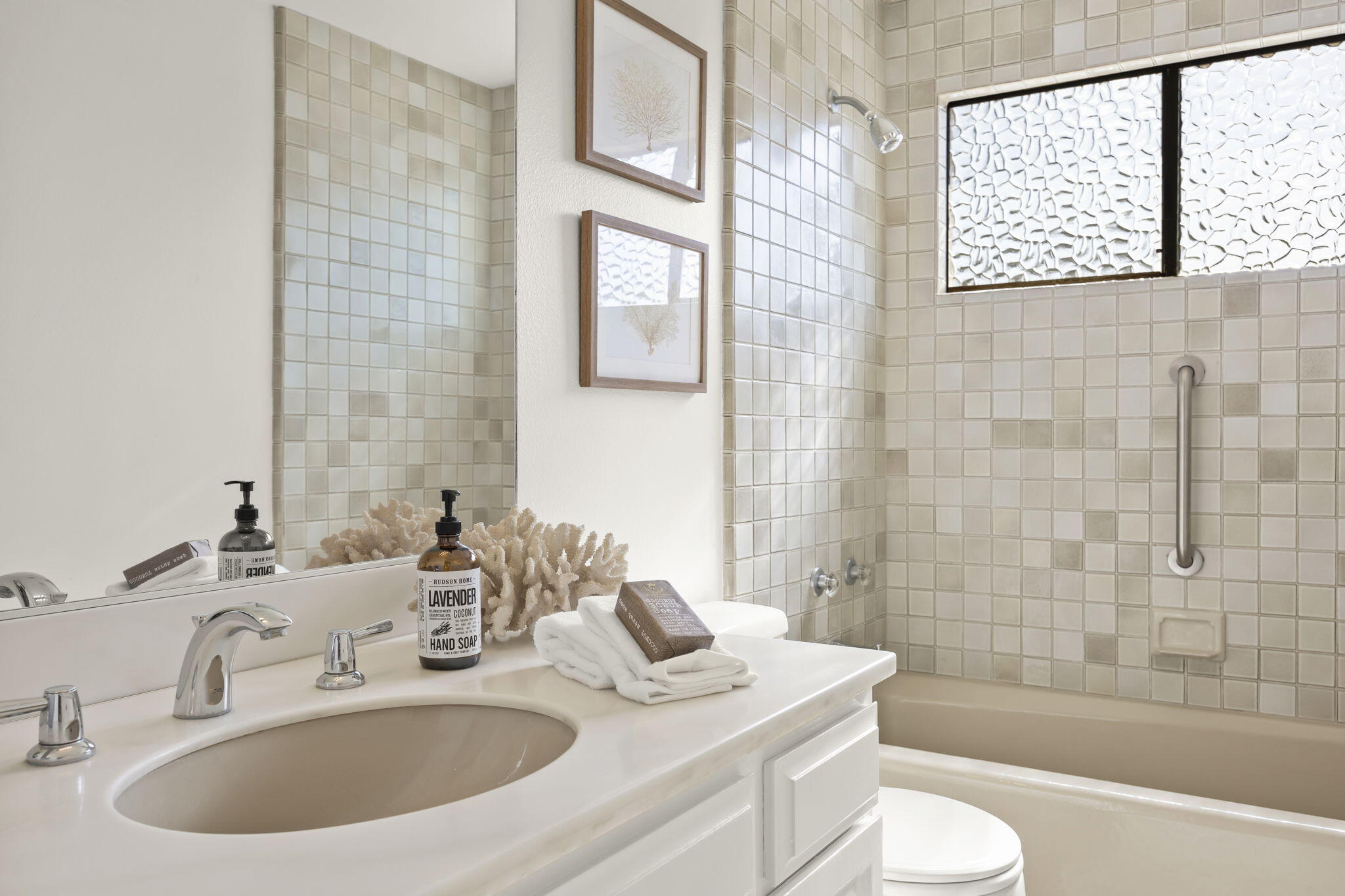 885 Oakwood Street Ojai, CA 93023 - Photo 26 of 35 a bathroom with a sink a toilet and shower