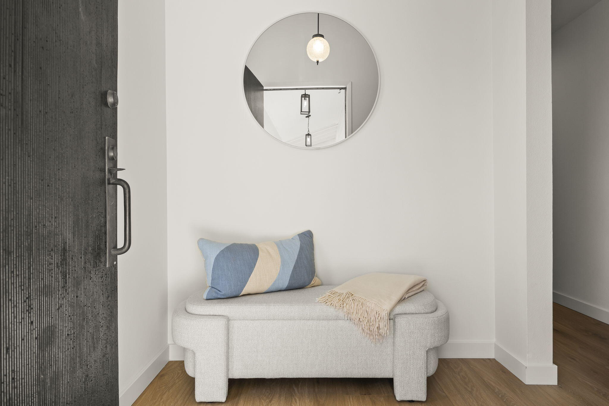 885 Oakwood Street Ojai, CA 93023 - Photo 9 of 35 a bedroom with a bed and mirror