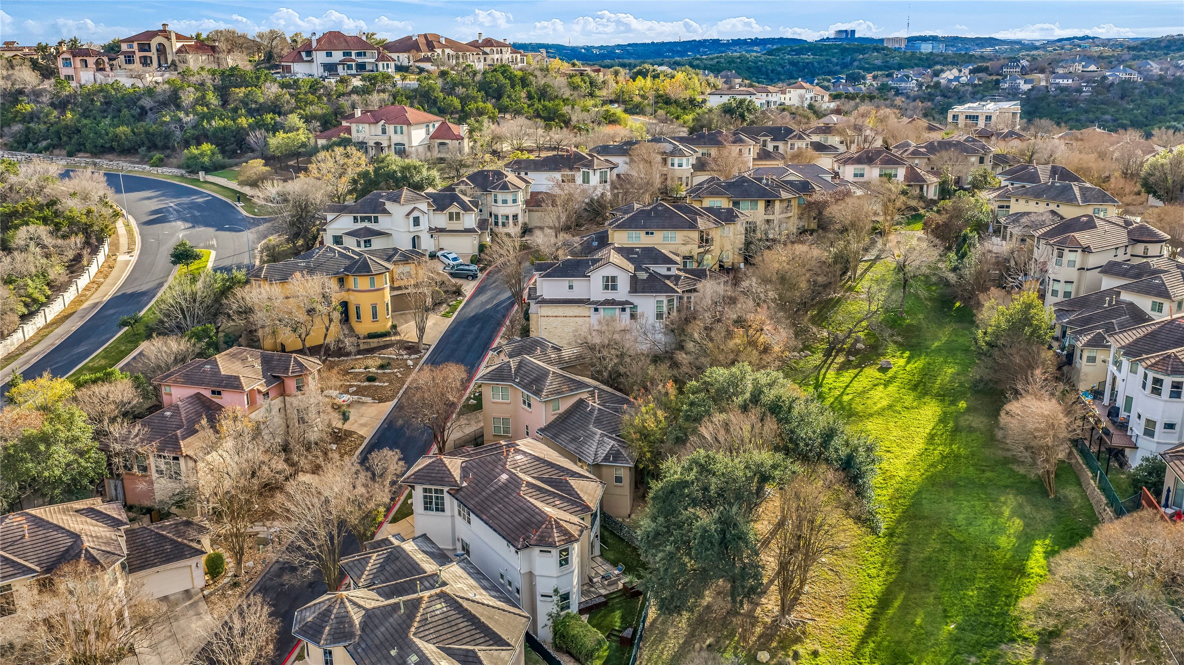 2800 Waymaker Way, Unit 36 Austin, TX 78746 - Photo 37 of 40 an aerial view of residential houses with outdoor space