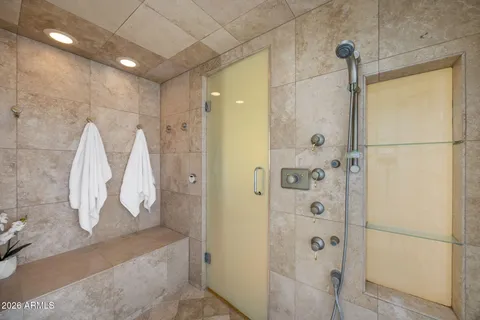 a bathroom with a shower
