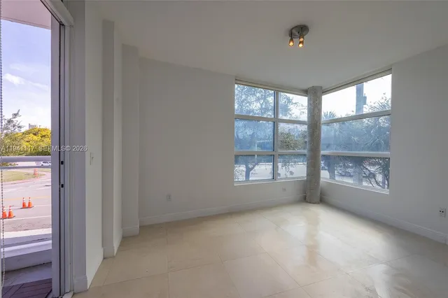 an empty room with a window