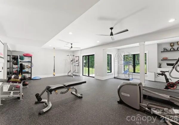 a room with furniture and windows