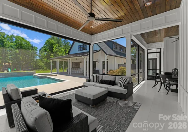 a outdoor space with patio lots of furniture