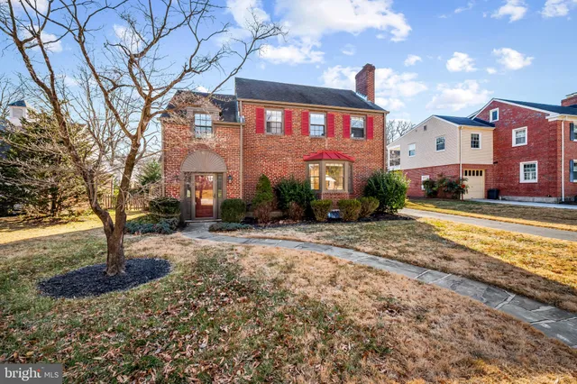 a view of a park with swings