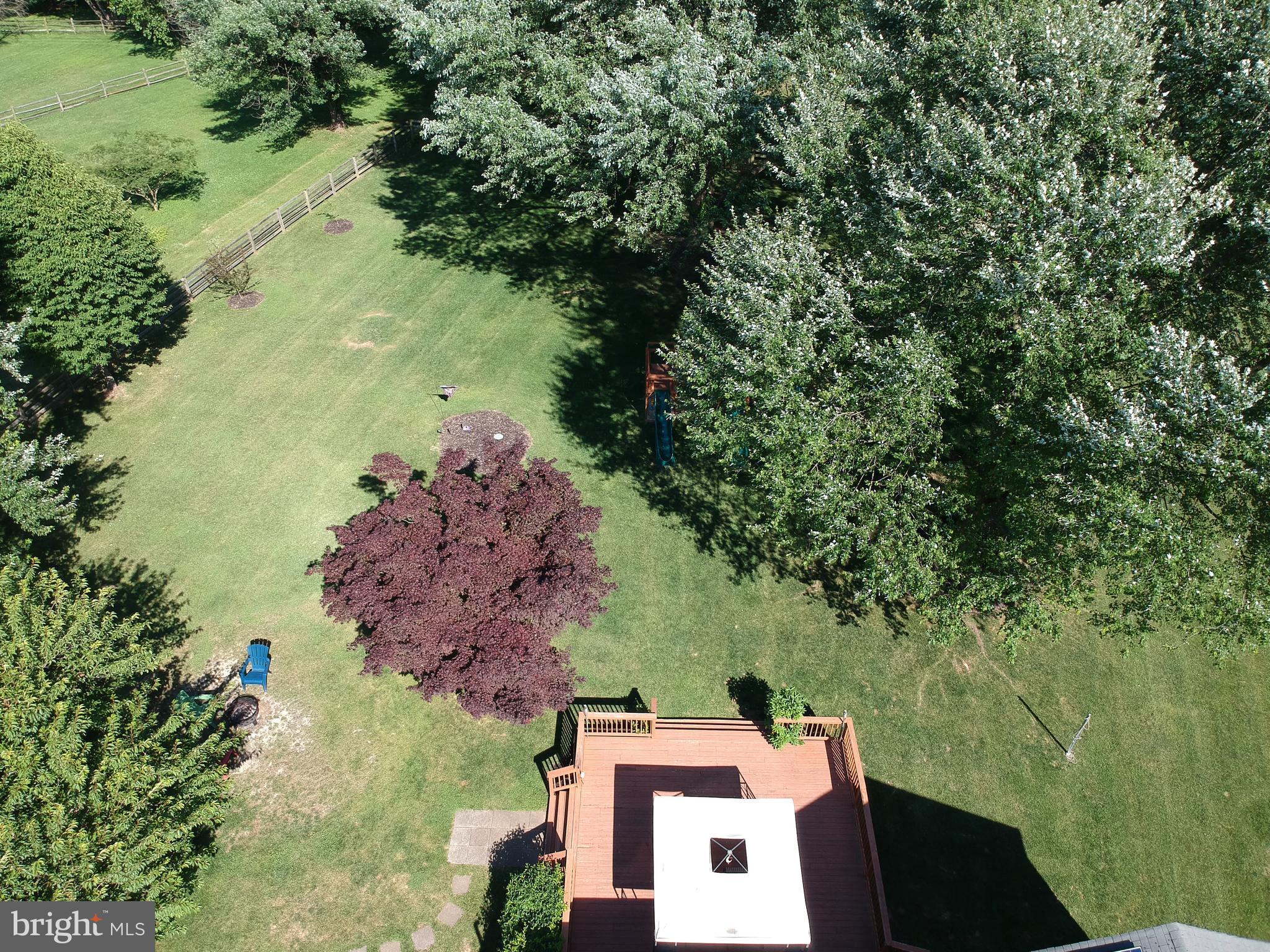 5703 Linton Road Sykesville, MD 21784 - Photo 45 of 51 Arial view of Rear Deck and Fenced Yard