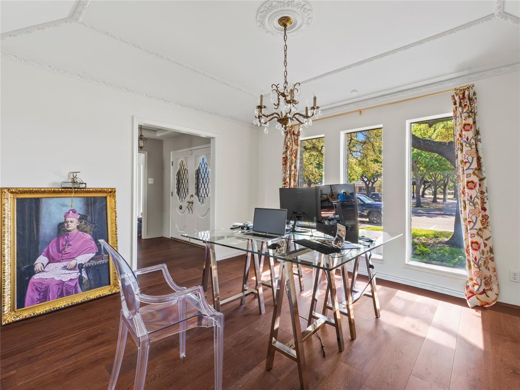 4707 Harvest Hill Road Dallas, TX 75244 - Photo 3 of 20 a view of a dining room with furniture window and wooden floor