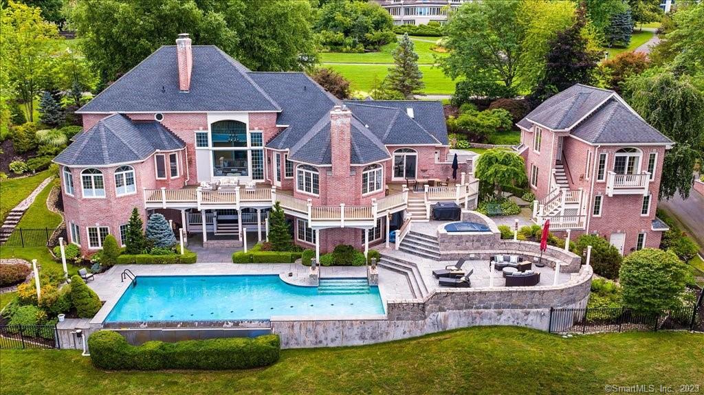 an aerial view of a house