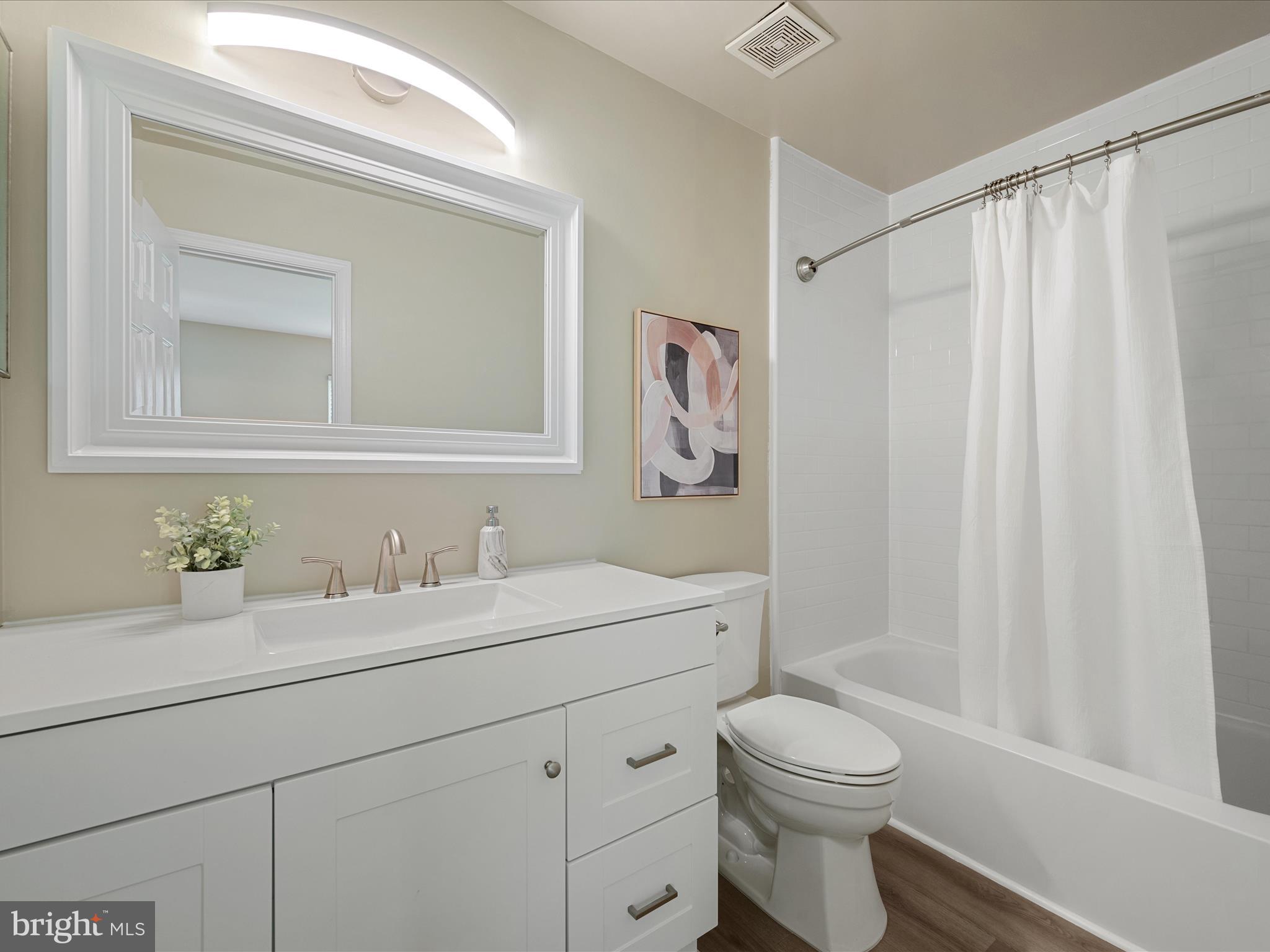 20760 Apollo Terrace Ashburn, VA 20147 - Photo 24 of 50 a bathroom with a toilet a sink a vanity and a mirror