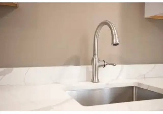 a bath tub sitting in a bathroom