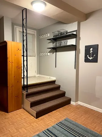 a view of front door and small space