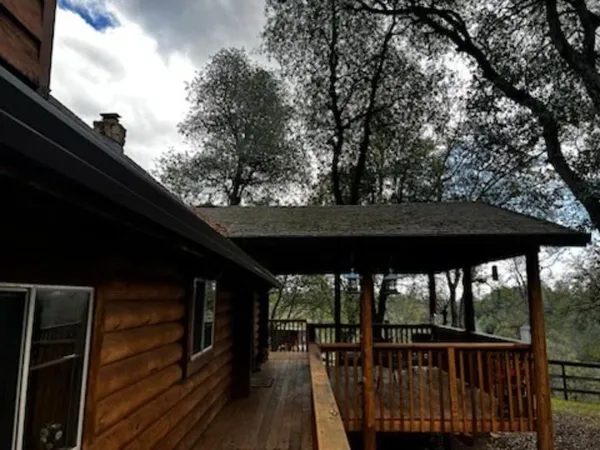 a view of porch with seating area