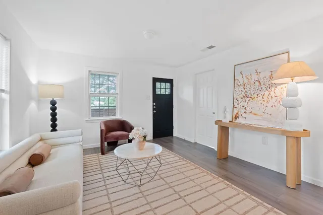 a living room with furniture