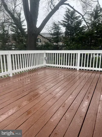 a view of a wooden deck