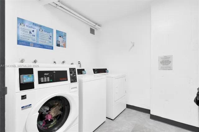 a view of a building with a large windows