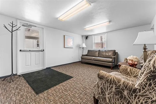 a living room with furniture