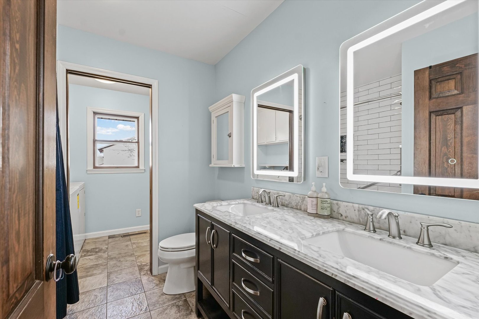 1000 East Kratz Road Monticello, IL 61856 - Photo 21 of 52 a bathroom with a granite countertop sink toilet and shower