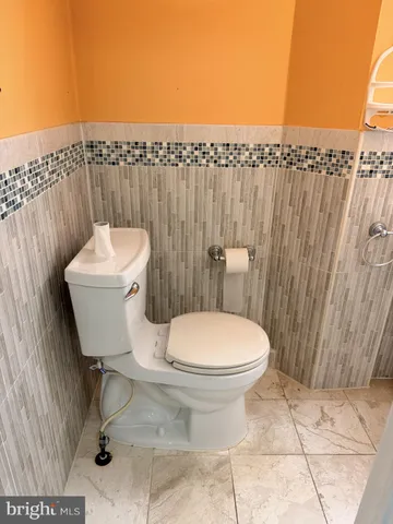a white toilet sitting next to a shower curtain