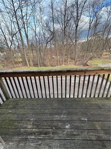 a view of a wooden deck
