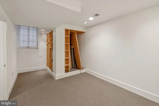 a room with a workspace