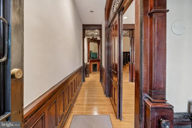 a view of a hallway with a elevator