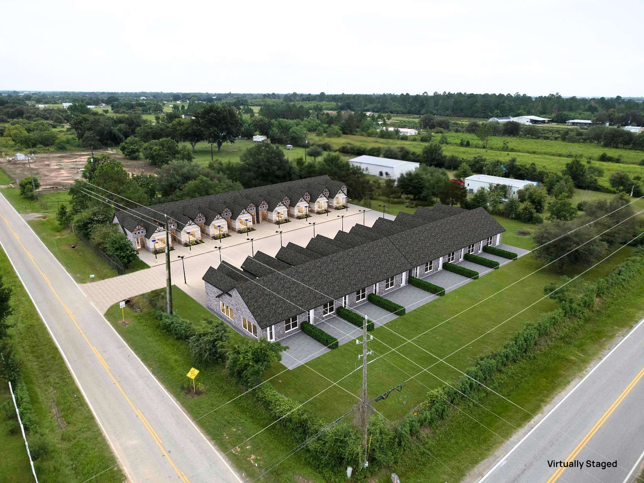 an aerial view of a football ground