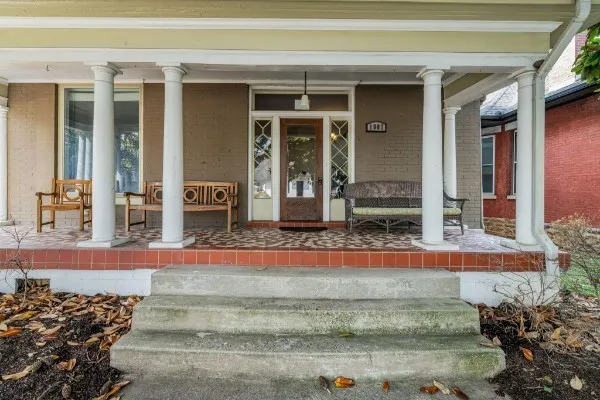 front view of a house with a outdoor space