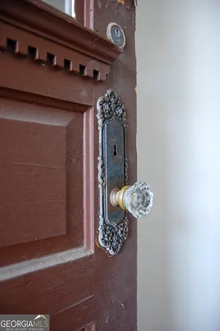 a view of a wooden door
