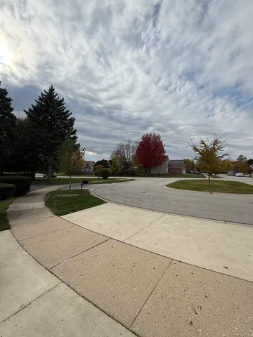 a view of backyard with green space