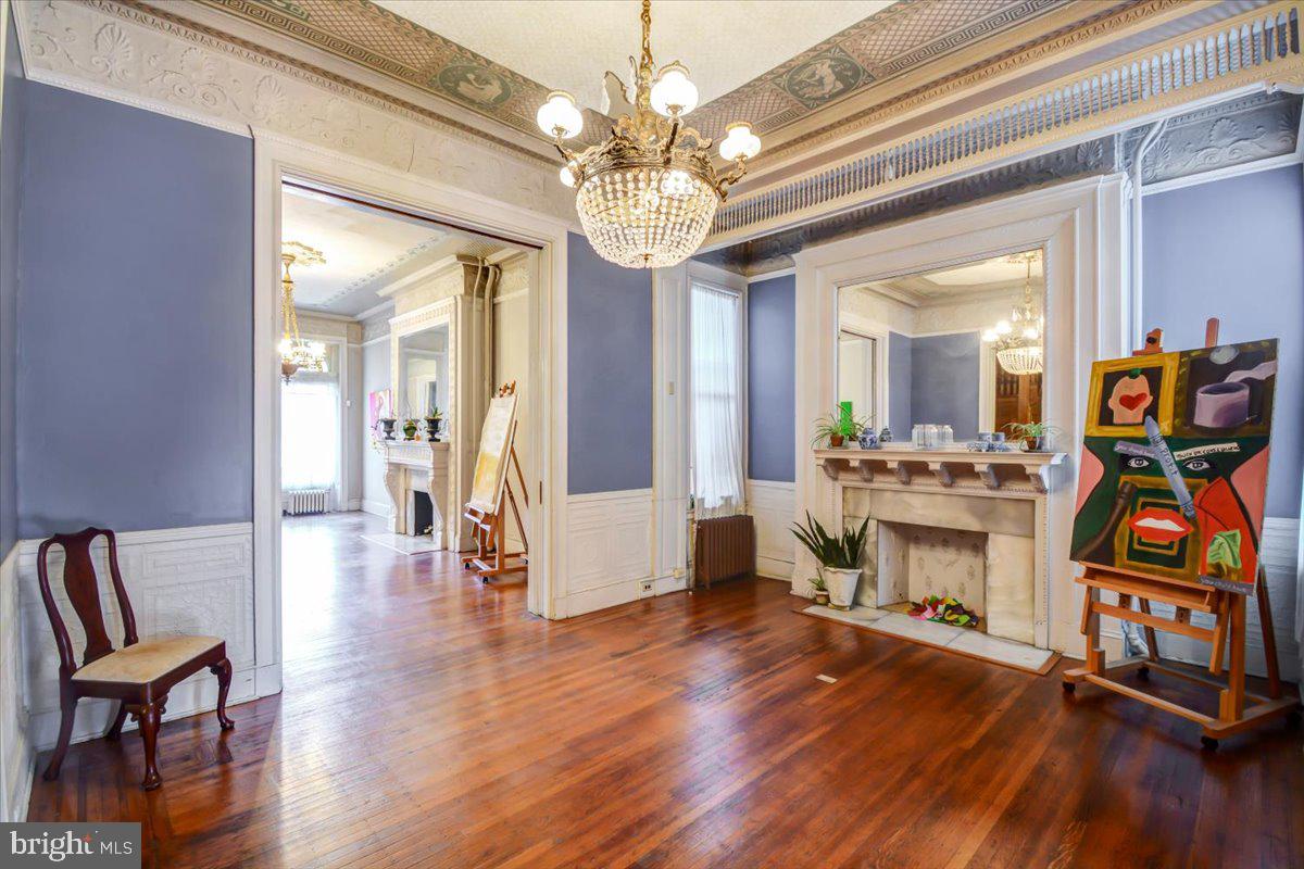 1718 Eutaw Place Baltimore, MD 21217 - Photo 13 of 65 series of chandeliers w/ hand painted medallions