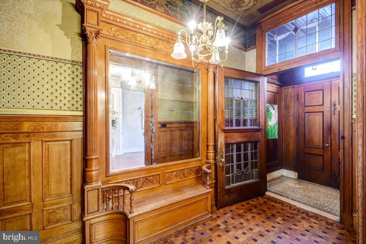 1718 Eutaw Place Baltimore, MD 21217 - Photo 3 of 65 Marble mosaic vestibule w custom carved built in