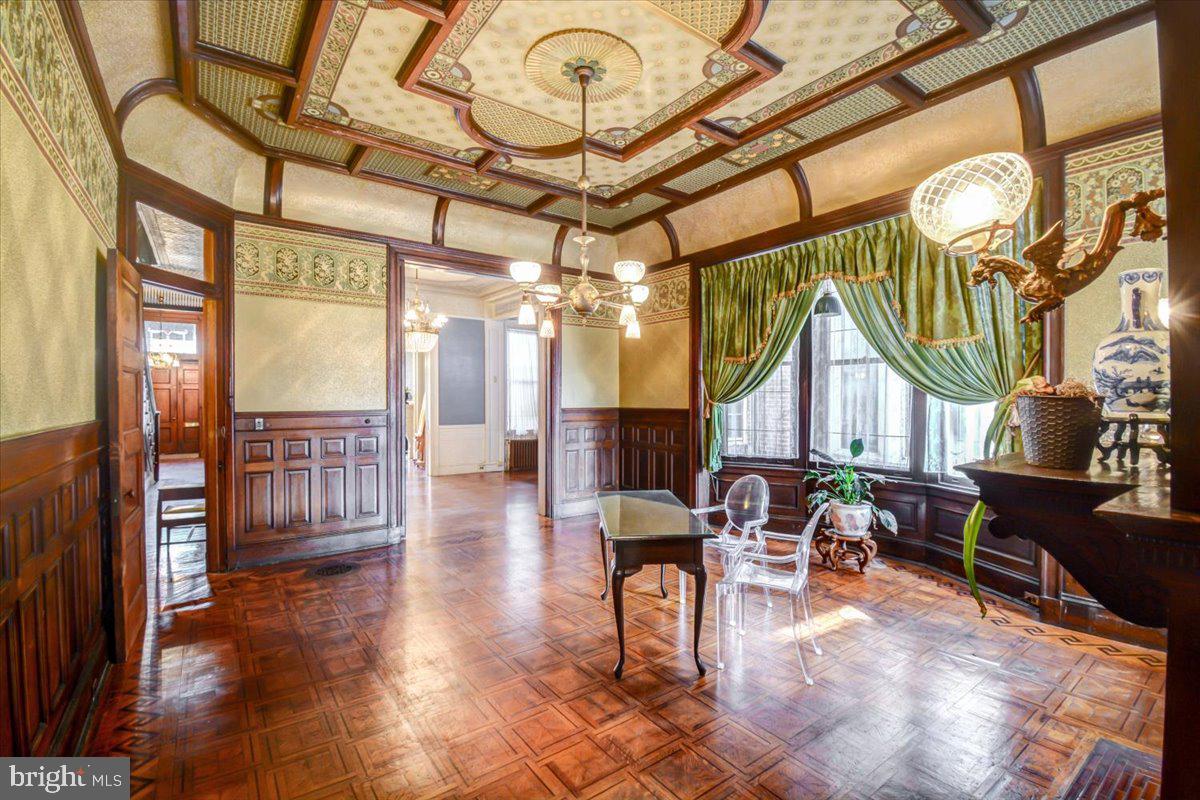 1718 Eutaw Place Baltimore, MD 21217 - Photo 5 of 65 Cast Sconces, hand laid parquet floors, chandelier