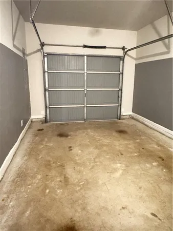 a view of an empty room with empty racks