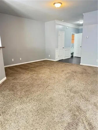 an empty room with an entryway