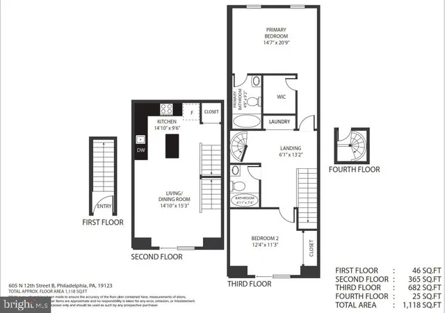 $324,900 | 605 North 12th Street, Unit B, Philadelphia, PA 19123