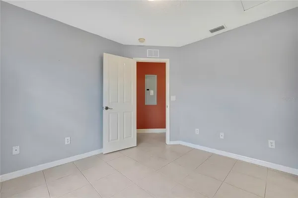 an empty room with closet