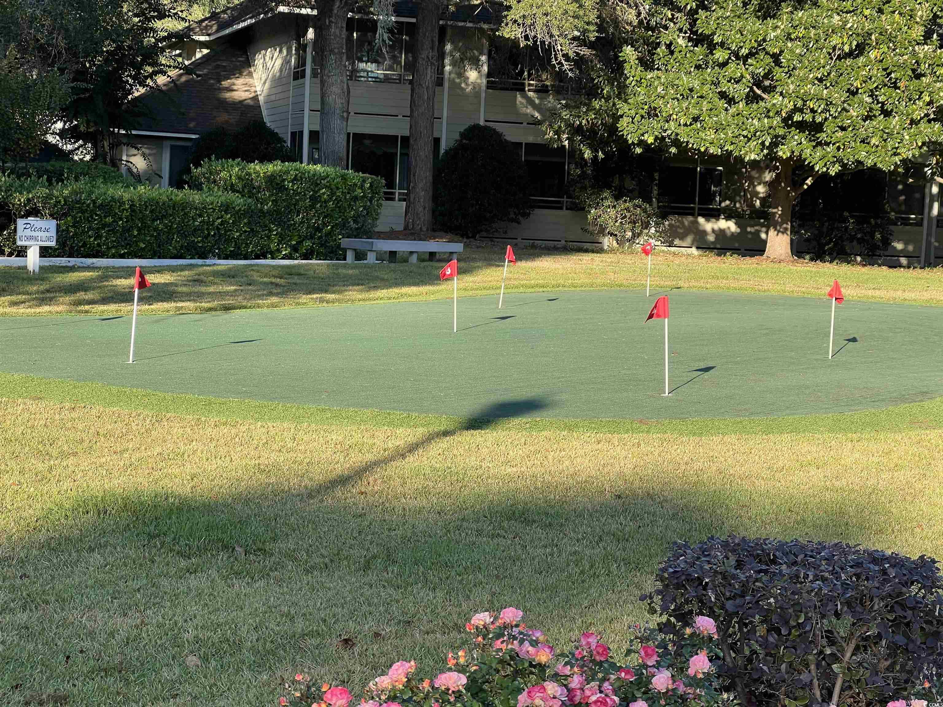 415 Ocean Creek Drive, Unit 2188 Myrtle Beach, SC 29572 - Photo 18 of 28 Surrounding community with an area to practice putting and view of wooded area