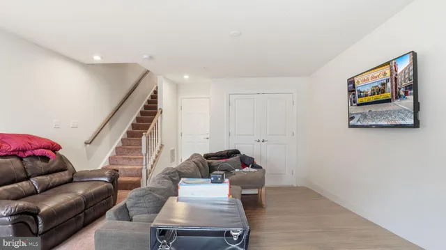 a living room with furniture