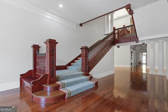 a view of a kitchen from the hallway