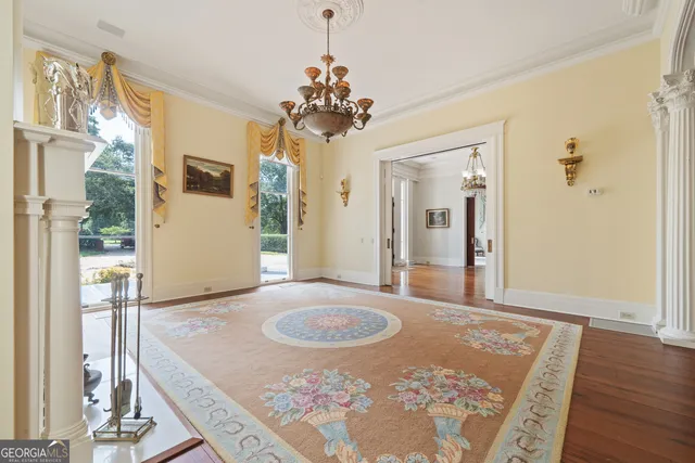 a view of a balcony with furniture