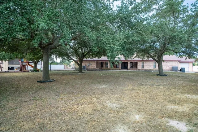a view of a house with a small space