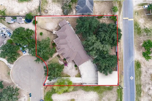 an aerial view of a house