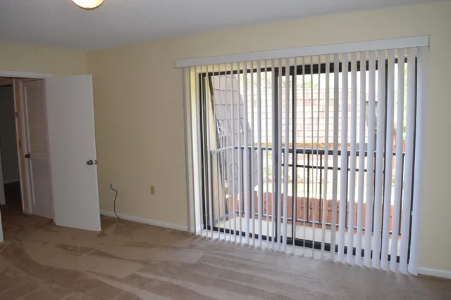 a view of a black and white door