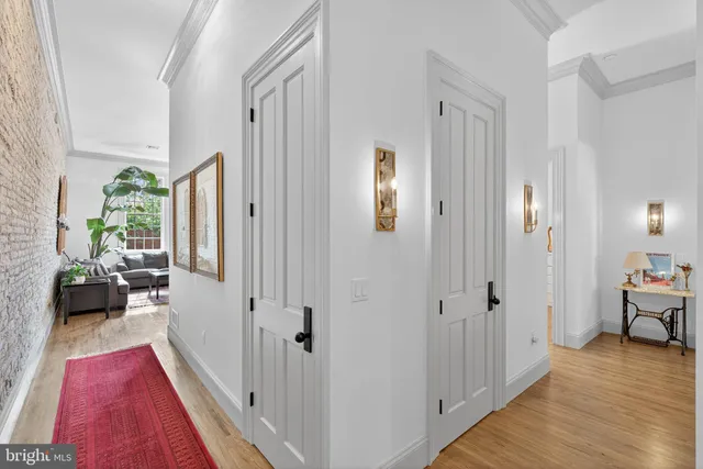 a view of a bedroom from the hallway