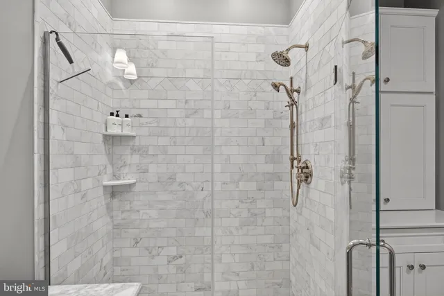 a bathroom with a shower