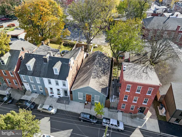 a front view of a building with street