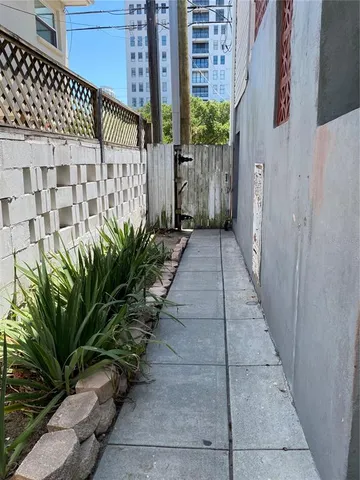 a path view of a building