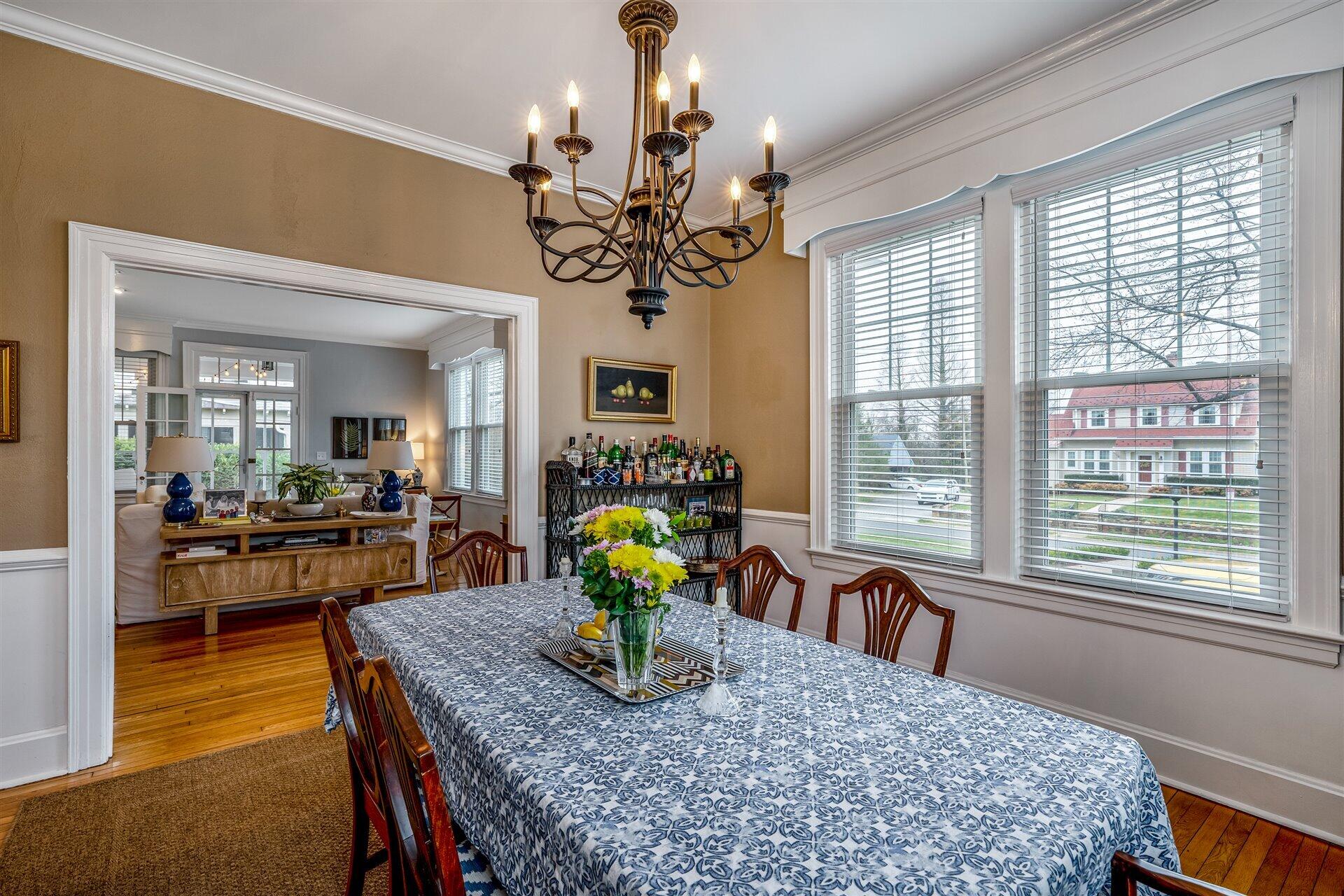 400 High Street Salem, VA 24153 - Photo 18 of 67 a view of a dining room with furniture a chandelier and wooden floor